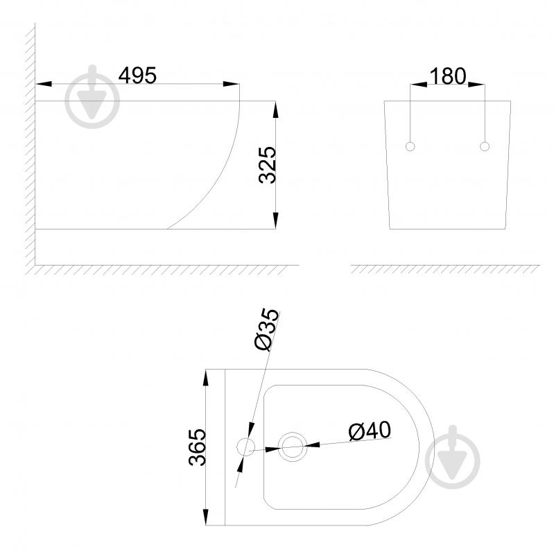 Біде підвісне Invena Limnos CB-93-001 - фото 2