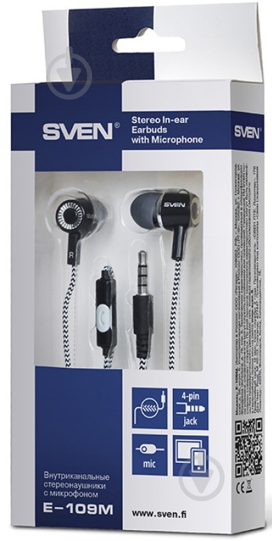Наушники Sven E-109M black (850214) - фото 3