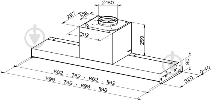 Витяжка Faber In-Nova Touch Bk/X A90 (305.0611.153) - фото 3