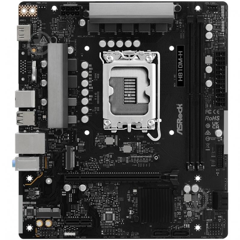 Материнская плата ASRock H810M-H (Socket 1851, Intel H810, micro ATX) - фото 1