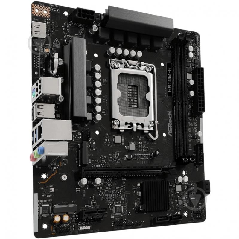 Материнская плата ASRock H810M-H (Socket 1851, Intel H810, micro ATX) - фото 2