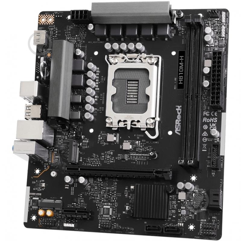 Материнская плата ASRock H810M-H (Socket 1851, Intel H810, micro ATX) - фото 3