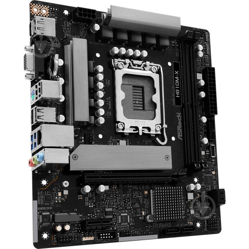 Материнська плата ASRock H810M-X (Socket 1851, Intel H810, micro ATX) - фото 2