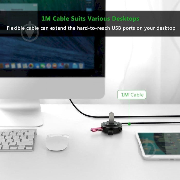 USB-хаб UGREEN 4xUSB2.0 CR106 1 м (20277) - фото 6