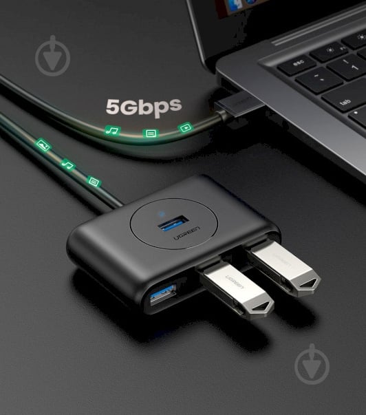 USB-хаб UGREEN CR113 4xUSB3.0 Black (20291) - фото 6