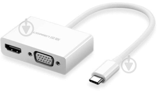 Адаптер UGREEN USB Type-C to HDMI VGA 0,15 м white (30843) - фото 1