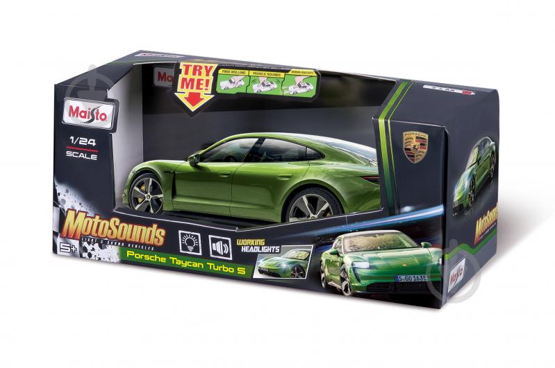 Автомодель Maisto Porsche Taycan Turbo 1:24 81731 green - фото 2