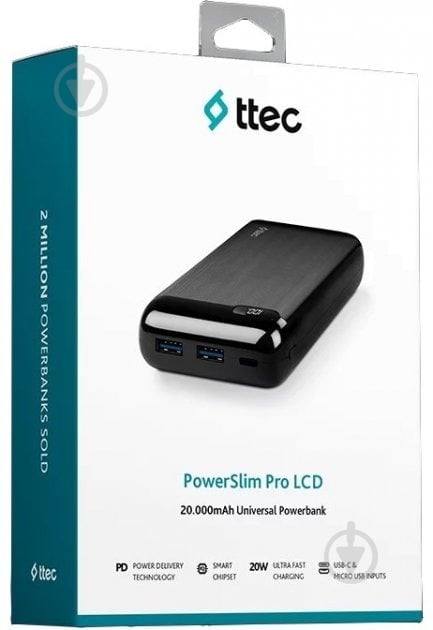 Повербанк Ttec LCD PD 20000 mAh black (2BB186S) - фото 5