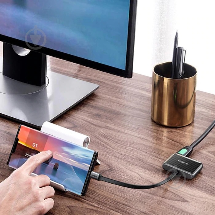 Адаптер UGREEN USB Type-C to HDMI VGA 0,15 м black (70549) - фото 4