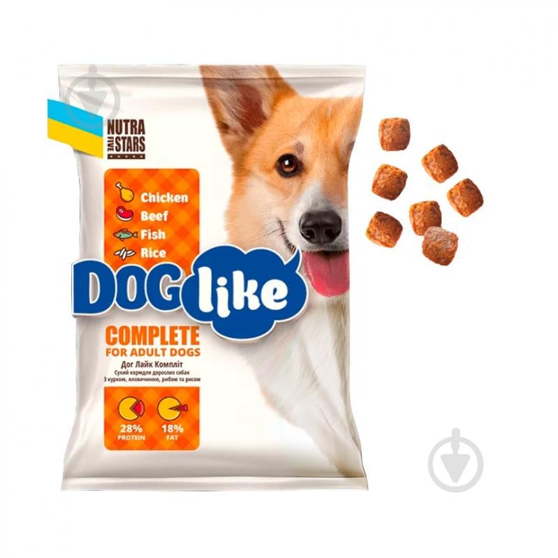 Корм сухой для собак для всех пород Nutra Five Stars Doglike Complete с курицей, телятиной, рыбой и рисом 3 кг - фото 1