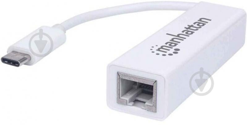 Перехідник Intracom USB Type C -Ethernet RJ45 1000 Mb Manhattan 0,2 м білий (507585) - фото 2