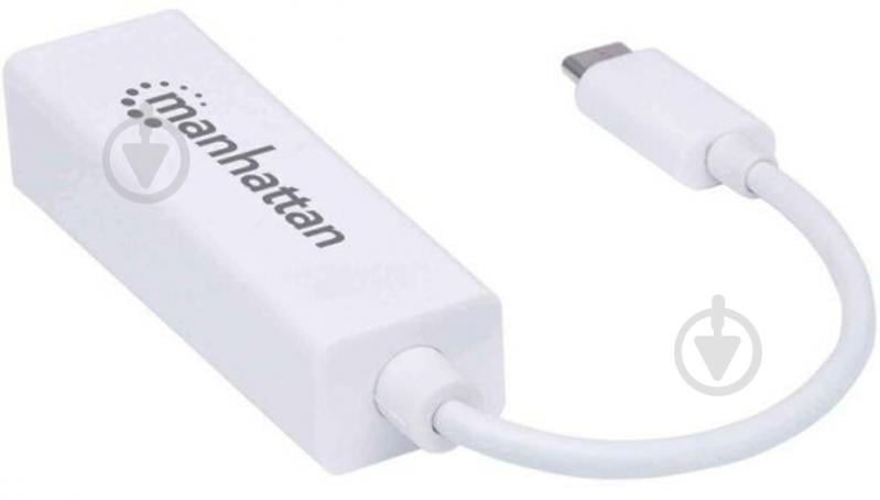 Перехідник Intracom USB Type C -Ethernet RJ45 1000 Mb Manhattan 0,2 м білий (507585) - фото 3