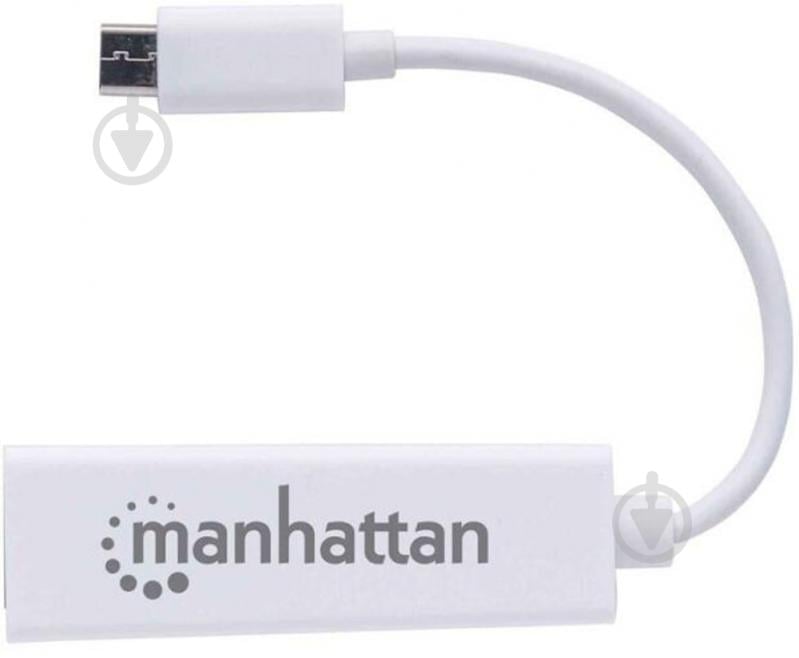 Перехідник Intracom USB Type C -Ethernet RJ45 1000 Mb Manhattan 0,2 м білий (507585) - фото 4