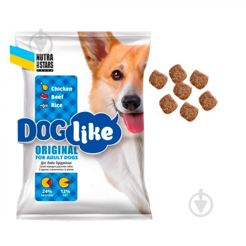 Корм сухой для собак для всех пород Nutra Five Stars Doglike Original курица говядина и рис 3 кг - фото 1