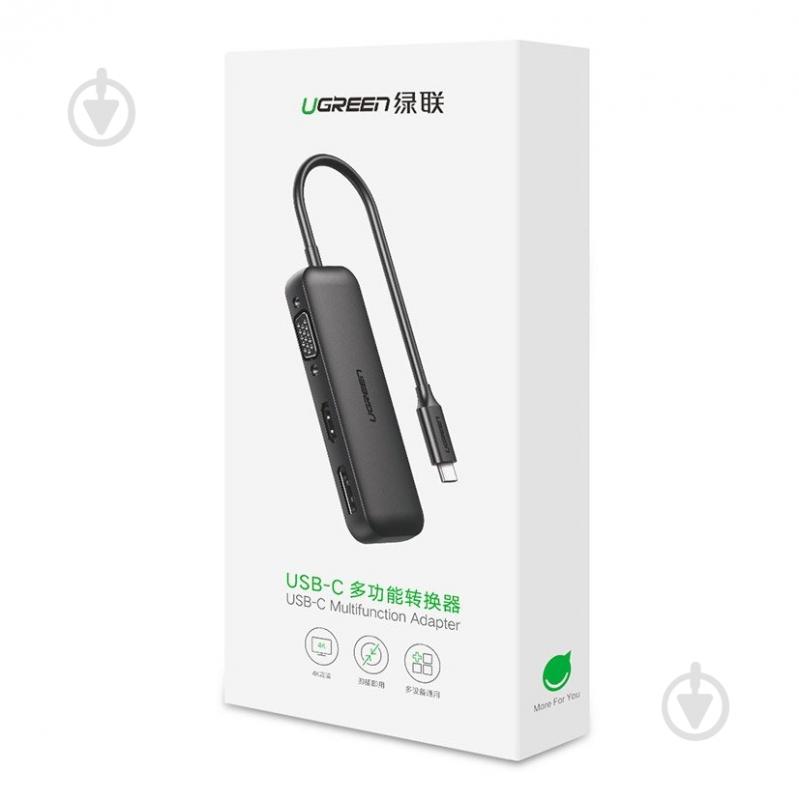 Адаптер UGREEN USB-C - A - VGA - HDMI - DP 0,15 м black (60568) - фото 7