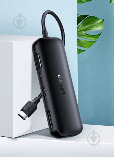 Адаптер UGREEN USB-C - A - VGA - HDMI - DP 0,15 м black (60568) - фото 2