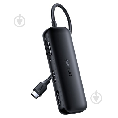 Адаптер UGREEN USB-C - A - VGA - HDMI - DP 0,15 м black (60568) - фото 1