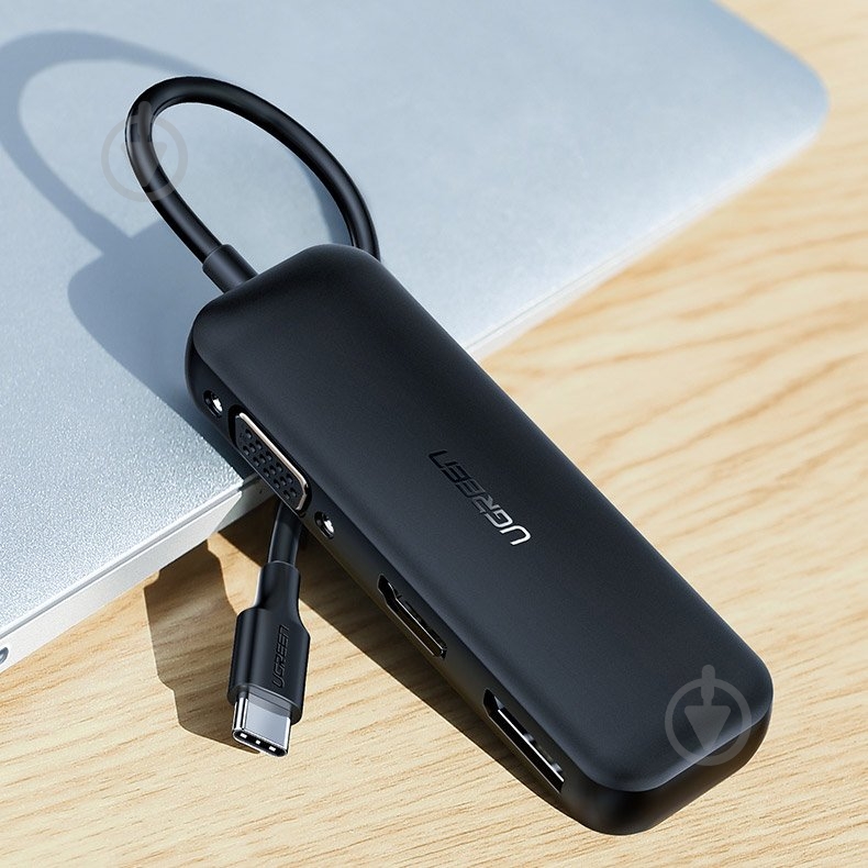 Адаптер UGREEN USB-C - A - VGA - HDMI - DP 0,15 м black (60568) - фото 5
