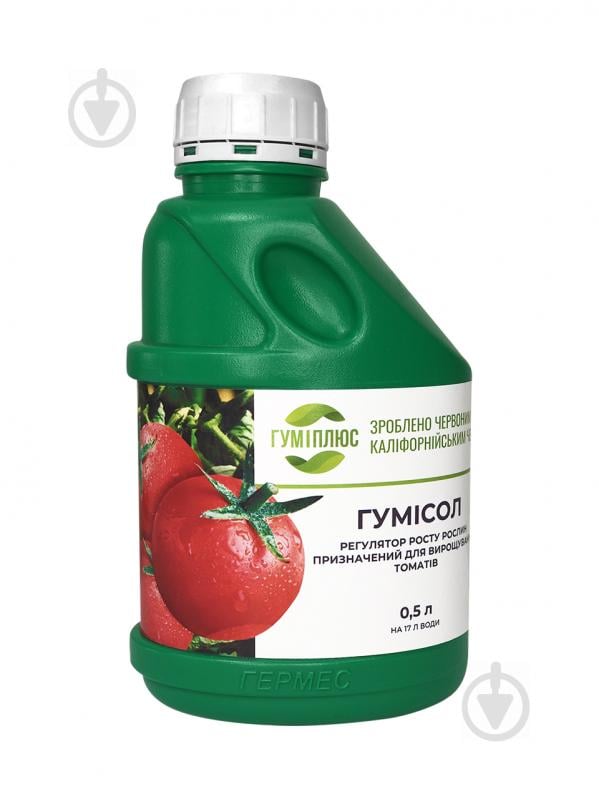 Стимулятор росту та розвитку рослин Гуміплюс Гумісол для томатів 0,5 л - фото 1