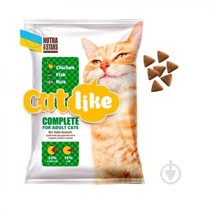 Корм сухой для котов Nutra Five Stars Catlike Complete с курицей, рыбой и рисом 10 кг - фото 1