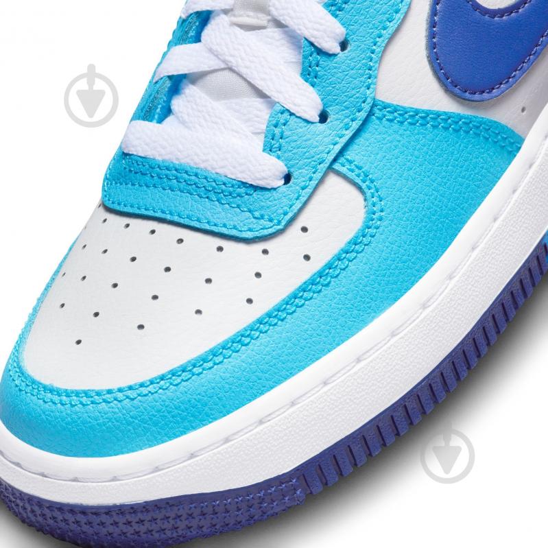 Кросівки для дівчаток демісезонні Nike AIR FORCE 1 LV8 2 (GS) DZ2660-100 р.36,5 білі із блакитним - фото 6