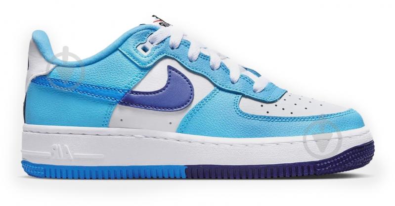 Кросівки для дівчаток демісезонні Nike AIR FORCE 1 LV8 2 (GS) DZ2660-100 р.38 білі із блакитним - фото 1