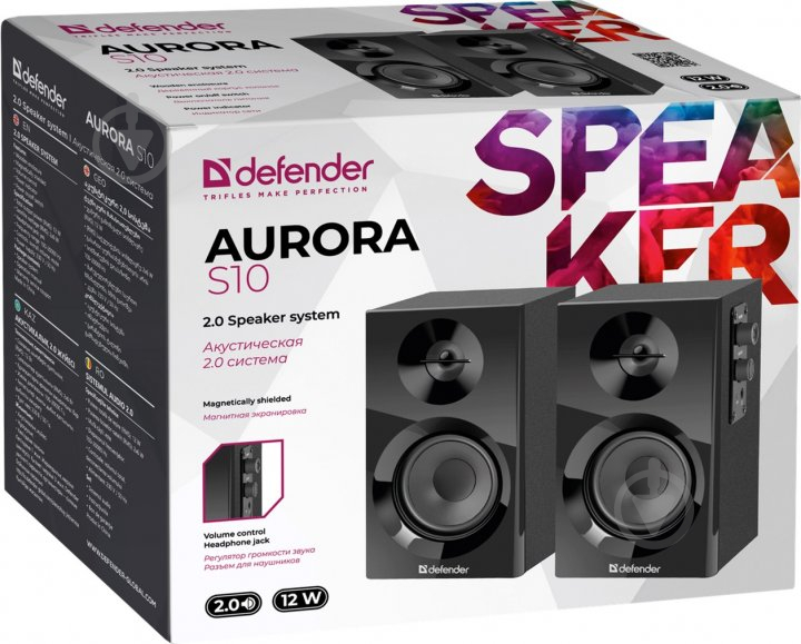 Акустическая система Defender Aurora S10 2.0 black - фото 3