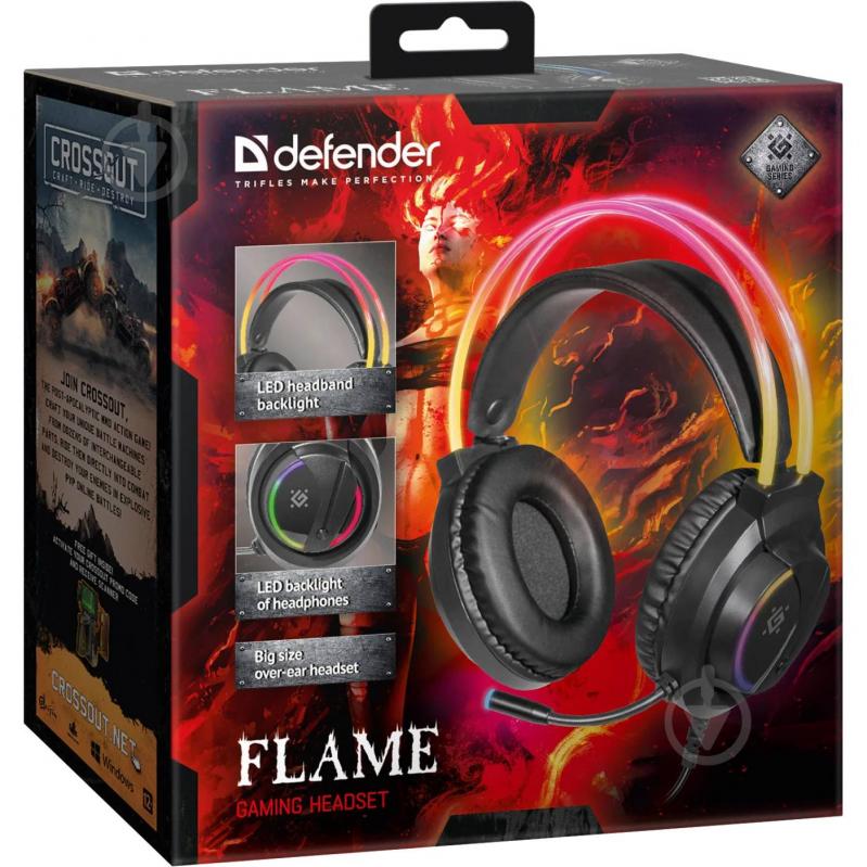 Навушники Defender Flame RGB black (64555) - фото 6