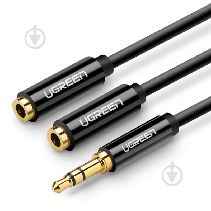 Кабель UGREEN Stereo 3.5mm Male to 2x 3.5mm Female Audio Cable 0,20 м white (10739) - фото 1 Кабель UGREEN Stereo 3.5mm Male to 2x 3.5mm Female Audio Cable 0,20 м white (10739) - фото 1