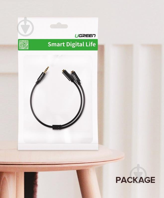 Кабель UGREEN Stereo 3.5mm Male to 2x 3.5mm Female Audio Cable 0,20 м white (10739) - фото 7 Кабель UGREEN Stereo 3.5mm Male to 2x 3.5mm Female Audio Cable 0,20 м white (10739) - фото 7