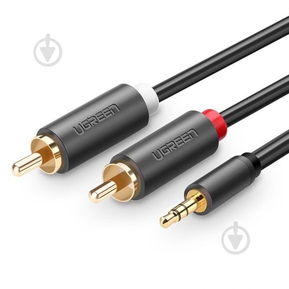 Кабель UGREEN AV102 3.5 мм to 2RCA Audio Cable 1 м black (10772) - фото 1 Кабель UGREEN AV102 3.5 мм to 2RCA Audio Cable 1 м black (10772) - фото 1