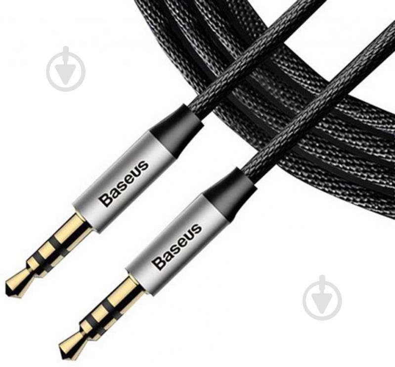 Кабель BASEUS AUX Audio 3.5мм M/M Yiven Audio Cable M30 Baseus 0,5 м серебристый с черным (CAM30-AS1) - фото 1