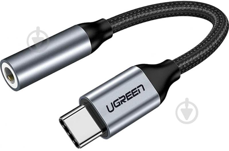 Кабель UGREEN Type C - AUX 3.5мм M/F AV142 0,1 м чорний (30632) - фото 1