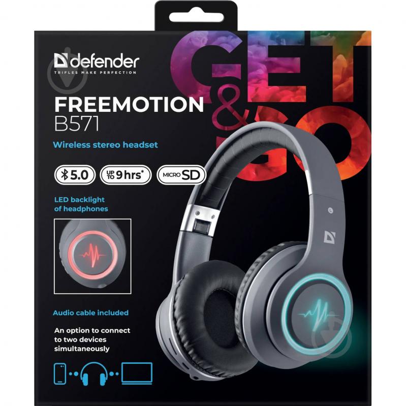 Bluetooth-гарнітура Defender FreeMotion B571 Bluetooth grey (63571) - фото 4