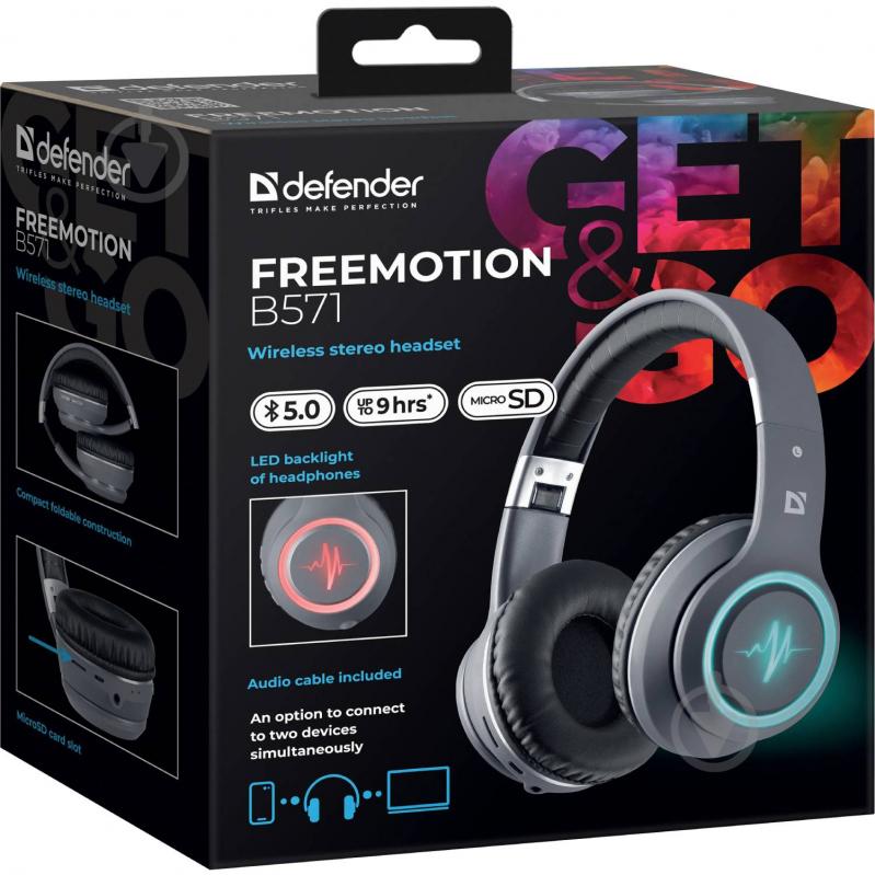 Bluetooth-гарнітура Defender FreeMotion B571 Bluetooth grey (63571) - фото 5