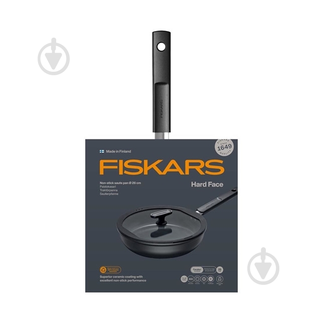 Сотейник с крышкой Fiskars Hard Face 26 см - фото 6