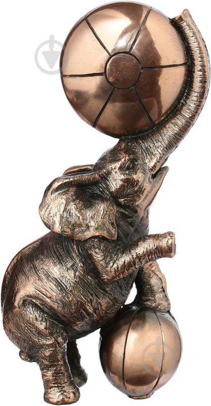 Статуэтка-часы слон с мячом Е550 15х7 см медный - фото 4