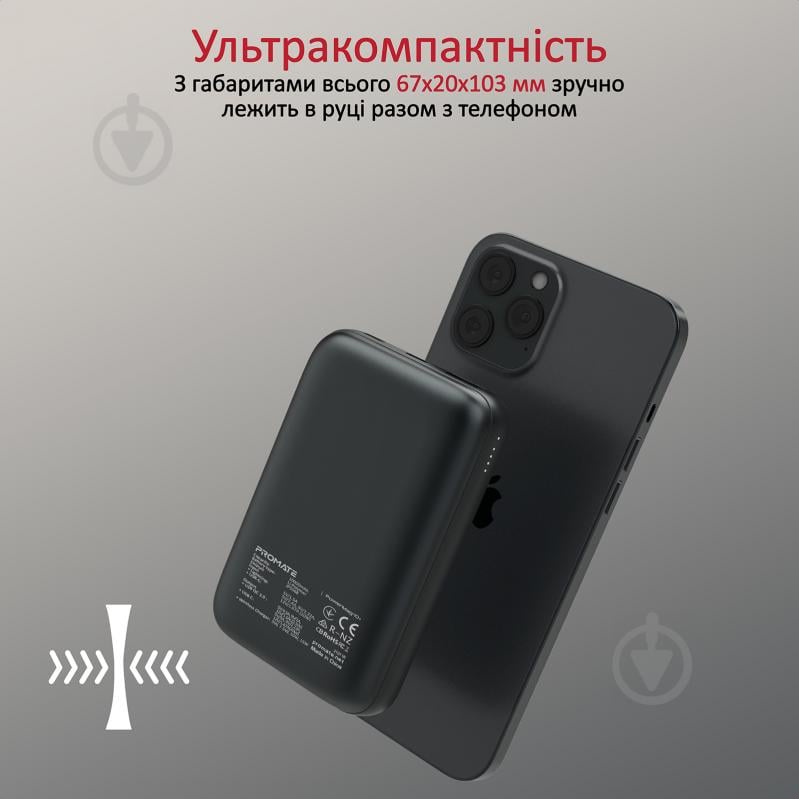 Повербанк Promate 10000 mAh (powermag-10+.black) - фото 5