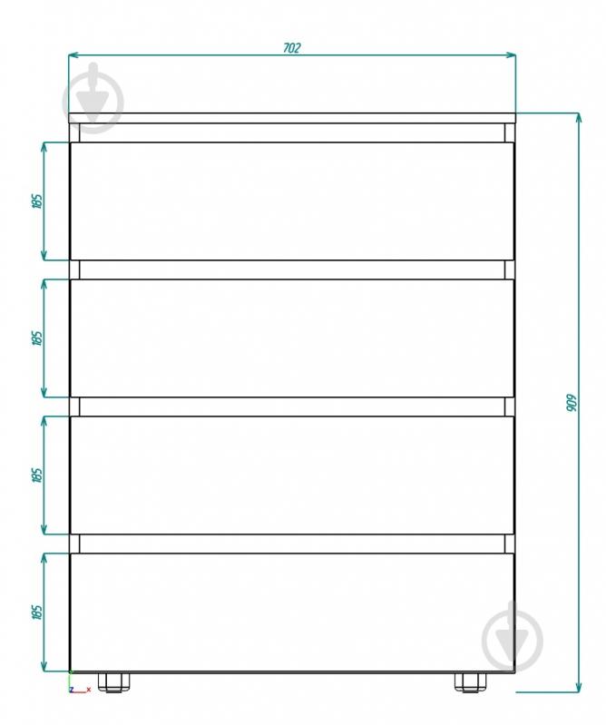 Комод DC STEVE 702x909x400 мм графіт/дуб крафт білий - фото 2 Комод DC STEVE 702x909x400 мм графіт/дуб крафт білий - фото 2