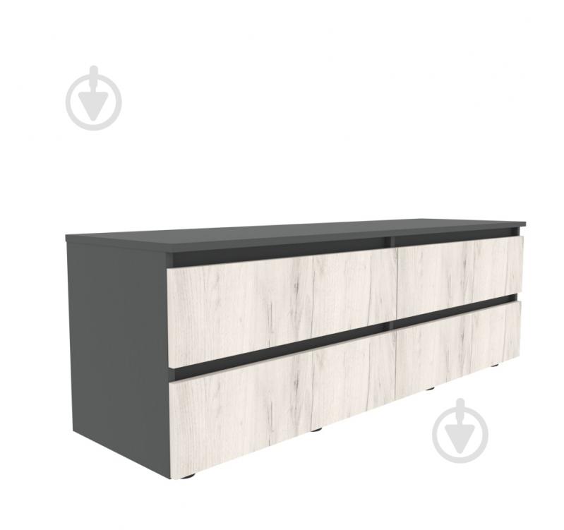 Тумба под ТВ DC STEVE 1400x480x400 мм графит/дуб крафт белый - фото 1 Тумба под ТВ DC STEVE 1400x480x400 мм графит/дуб крафт белый - фото 1