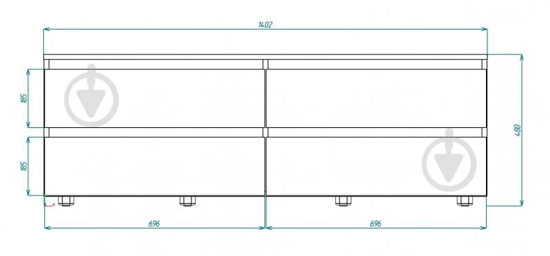 Тумба под ТВ DC STEVE 1400x480x400 мм графит/дуб крафт белый - фото 2 Тумба под ТВ DC STEVE 1400x480x400 мм графит/дуб крафт белый - фото 2