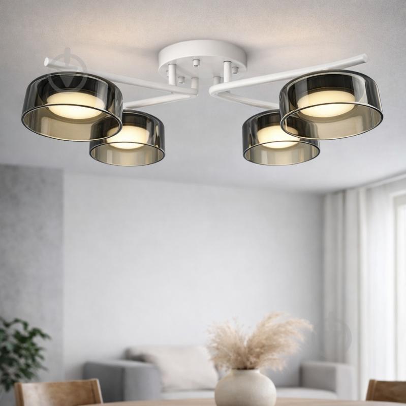 Люстра потолочная LIGHT SET DUSHA MS228 4x12 Вт GX53 белый/дымчатый - фото 1
