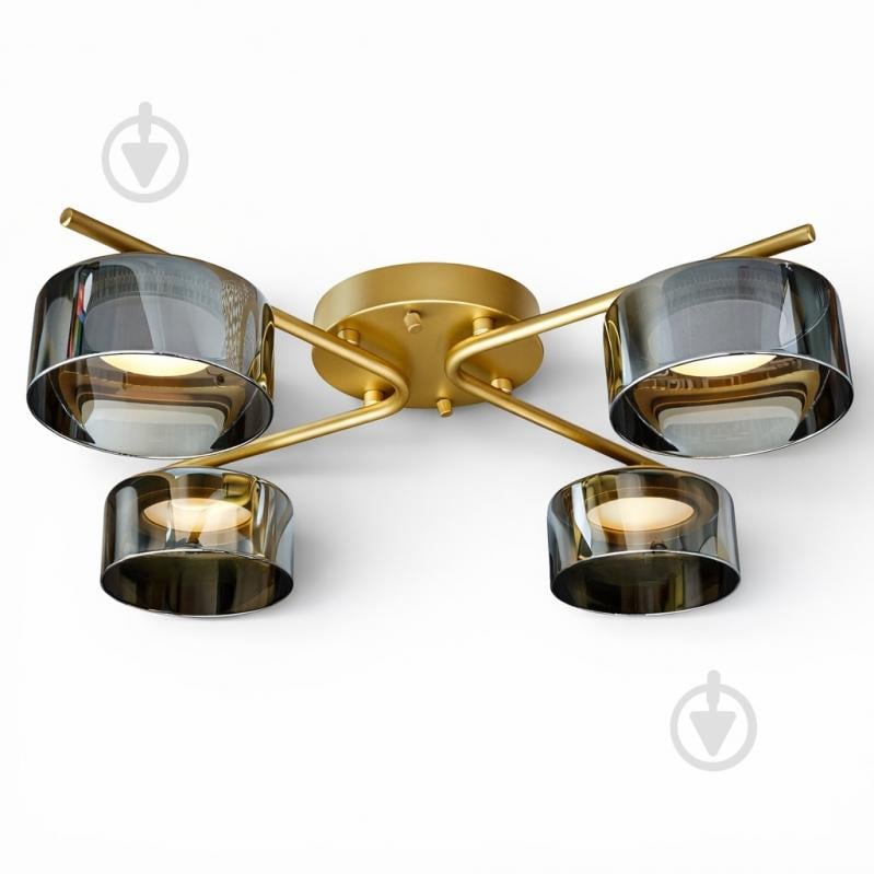 Люстра стельова LIGHT SET DUSHA MS228 4x12 Вт GX53 золотий/димчатий - фото 2