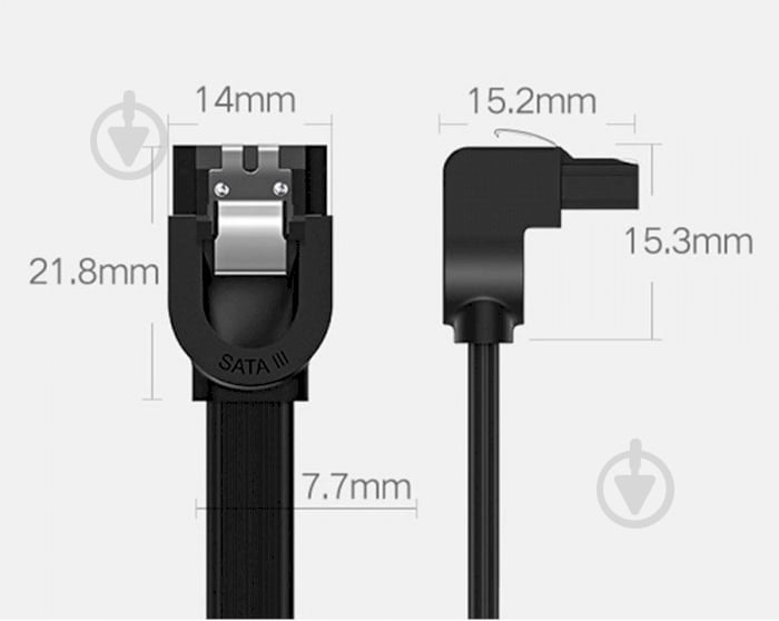 Кабель UGREEN US217 SATA III F/F Data Cable 0,5 м black (30797) - фото 3