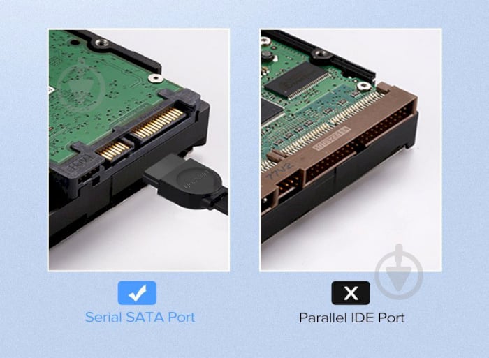 Кабель UGREEN US217 SATA III F/F Data Cable 0,5 м black (30797) - фото 4