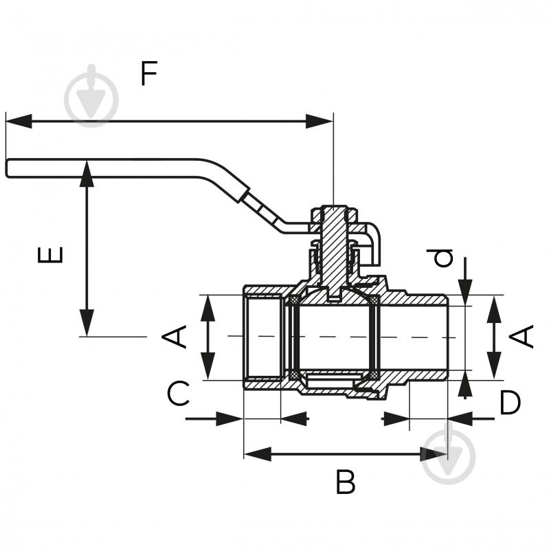 Кран шаровой Ferro F-Power компенсирующий дроссель 30 бар нр-вр ½” KFP11 - фото 2