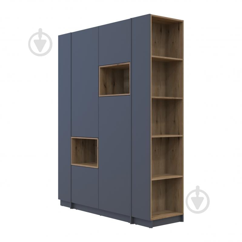 Шафа для одягу Doros Дейл 2ДСП з етажеркою 2200х1432х520 мм графіт / графіт - фото 4 Шафа для одягу Doros Дейл 2ДСП з етажеркою 2200х1432х520 мм графіт / графіт - фото 4