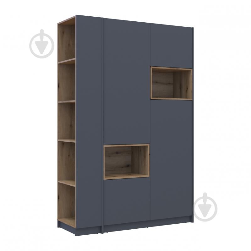 Шафа для одягу Doros Дейл 2ДСП з етажеркою 2200х1432х520 мм графіт / графіт - фото 8 Шафа для одягу Doros Дейл 2ДСП з етажеркою 2200х1432х520 мм графіт / графіт - фото 8