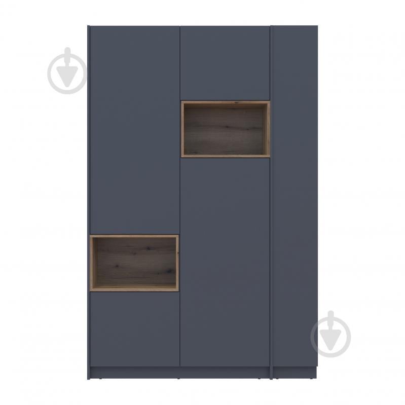 Шафа для одягу Doros Дейл 2ДСП з етажеркою 2200х1432х520 мм графіт / графіт - фото 3 Шафа для одягу Doros Дейл 2ДСП з етажеркою 2200х1432х520 мм графіт / графіт - фото 3