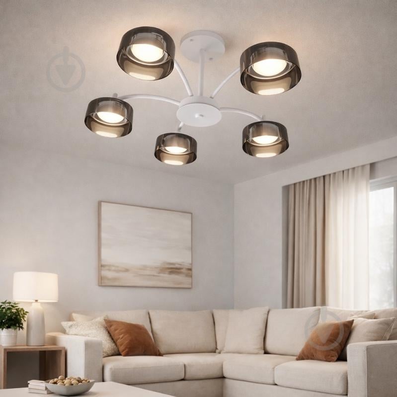Люстра потолочная LIGHT SET DUSHA MS241 5x12 Вт GX53 белый/дымчатый - фото 2